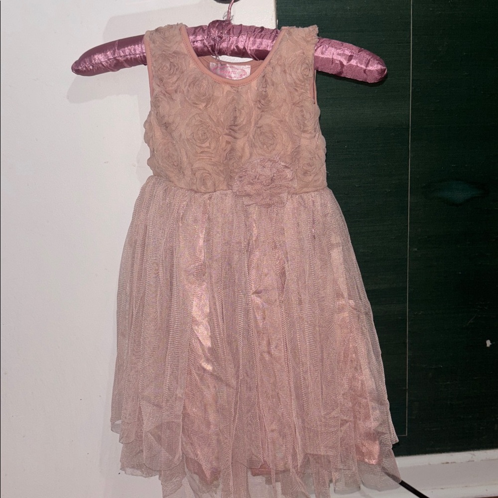 Pink Sleeveless Floral Dress